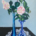 Camellias in Blue Glass