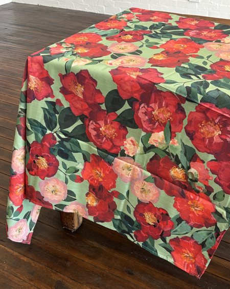 Camellia Table Cloth - Eau de nil - Image 2