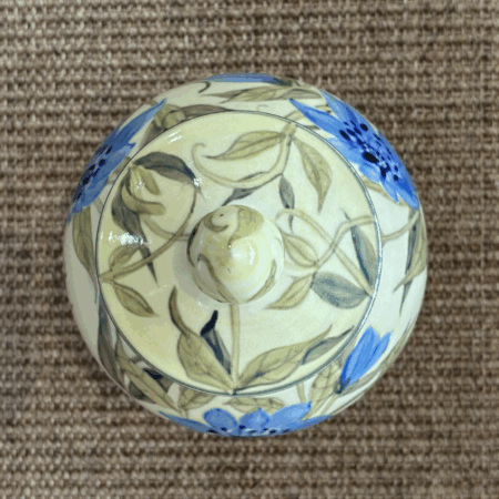 Monica Usher Blue Flower Ginger Jar - Image 2