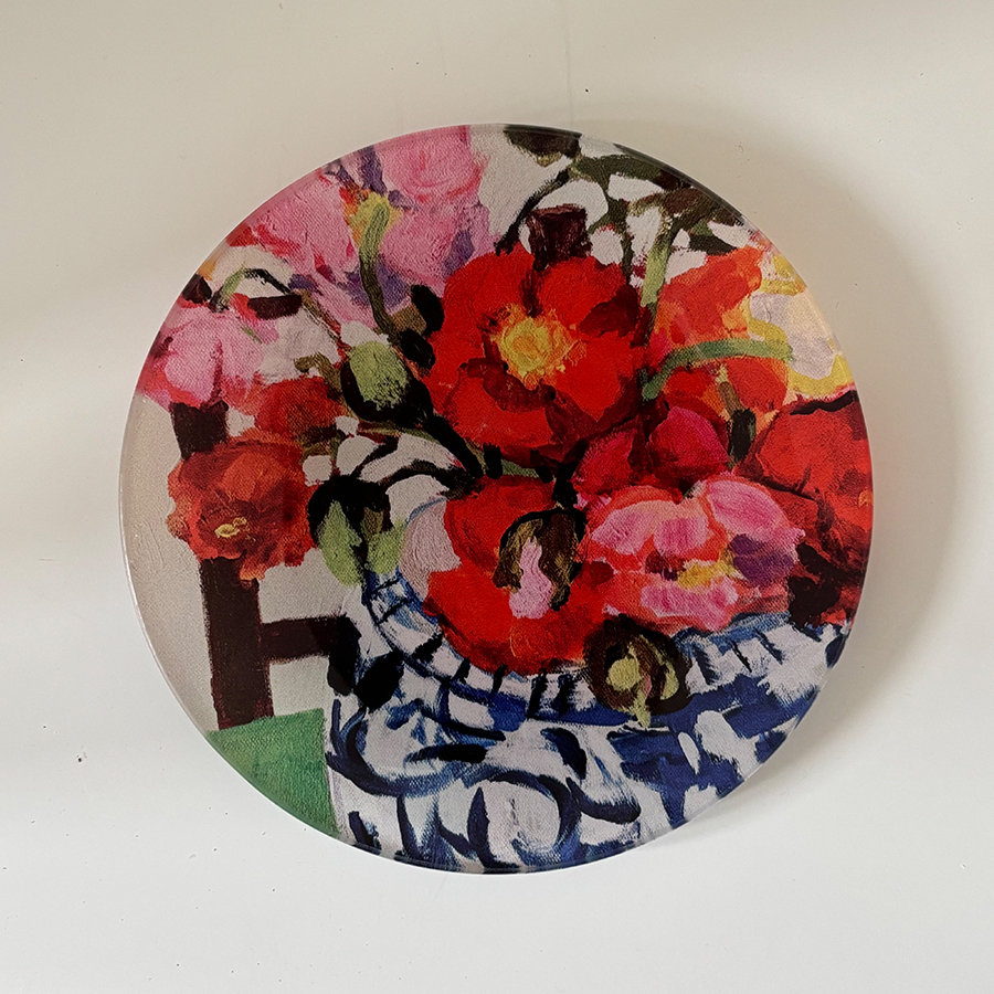 Trinket Tray Round 'Poppies in a Ginger Jar'