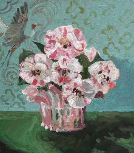 Camellias in Italian Vase